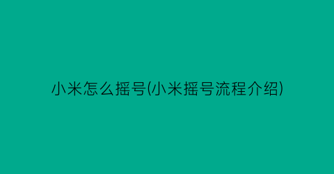 小米怎么摇号(小米摇号流程介绍)