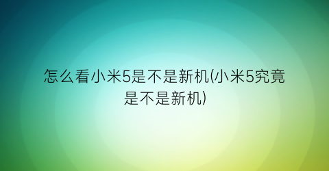 怎么看小米5是不是新机(小米5究竟是不是新机)