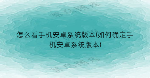 怎么看手机安卓系统版本(如何确定手机安卓系统版本)