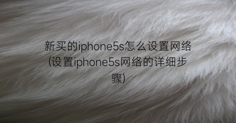 新买的iphone5s怎么设置网络(设置iphone5s网络的详细步骤)