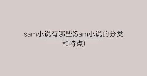 sam小说有哪些(Sam小说的分类和特点)