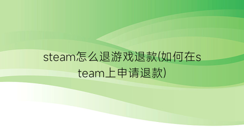 steam怎么退游戏退款(如何在steam上申请退款)