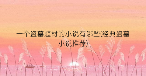 一个盗墓题材的小说有哪些(经典盗墓小说推荐)