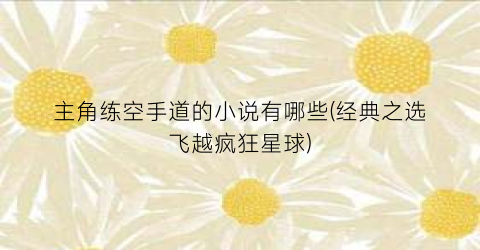 主角练空手道的小说有哪些(经典之选飞越疯狂星球)