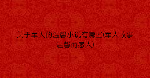 关于军人的温馨小说有哪些(军人故事温馨而感人)