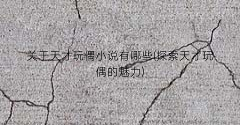 关于天才玩偶小说有哪些(探索天才玩偶的魅力)