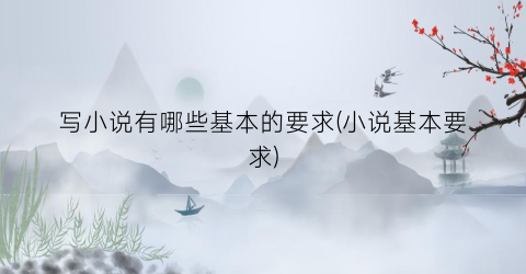 写小说有哪些基本的要求(小说基本要求)