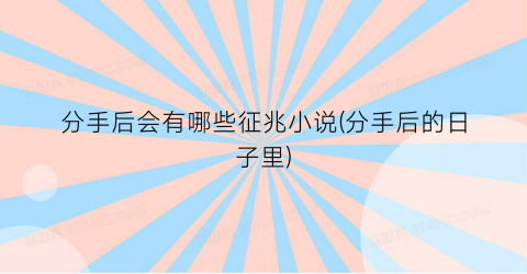 分手后会有哪些征兆小说(分手后的日子里)