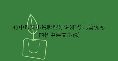 初中课文小说哪些好讲(推荐几篇优秀的初中课文小说)