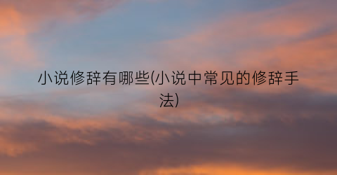 小说修辞有哪些(小说中常见的修辞手法)