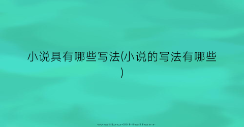 小说具有哪些写法(小说的写法有哪些)