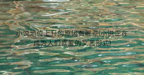 小说地位上升的原因有哪些(小说正在成为人们喜爱的文艺形式)