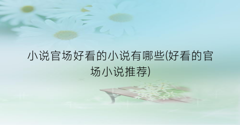 小说官场好看的小说有哪些(好看的官场小说推荐)