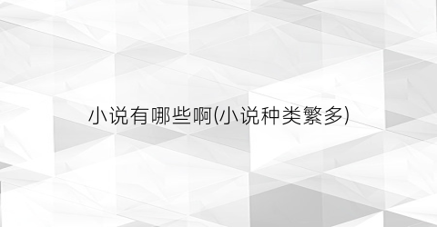 小说有哪些啊(小说种类繁多)