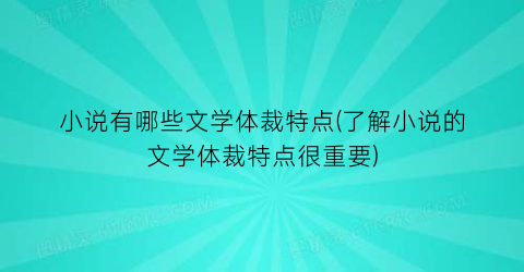 小说有哪些文学体裁特点(了解小说的文学体裁特点很重要)
