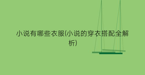 小说有哪些衣服(小说的穿衣搭配全解析)