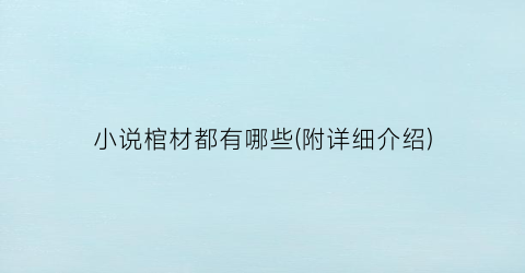 小说棺材都有哪些(附详细介绍)