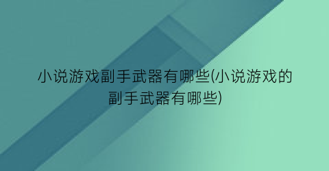 小说游戏副手武器有哪些(小说游戏的副手武器有哪些)