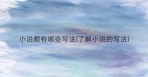 小说都有哪些写法(了解小说的写法)