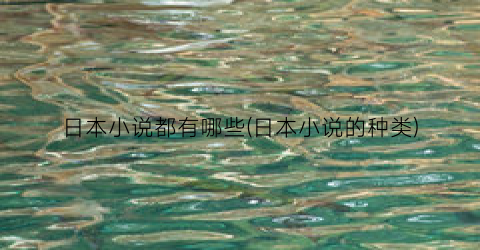 日本小说都有哪些(日本小说的种类)