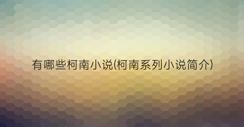 有哪些柯南小说(柯南系列小说简介)