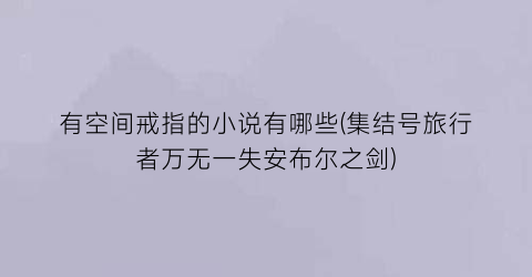 有空间戒指的小说有哪些(集结号旅行者万无一失安布尔之剑)