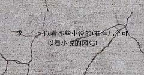 求一个可以看哪些小说的(推荐几个可以看小说的网站)