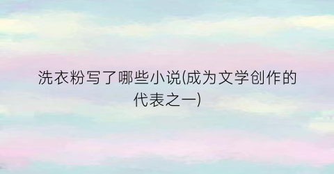 洗衣粉写了哪些小说(成为文学创作的代表之一)