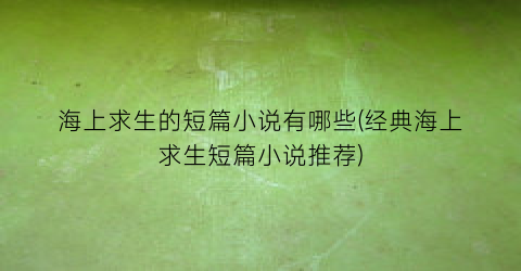 海上求生的短篇小说有哪些(经典海上求生短篇小说推荐)