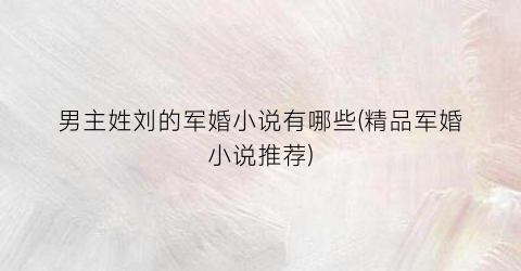 男主姓刘的军婚小说有哪些(精品军婚小说推荐)
