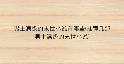 男主满级的末世小说有哪些(推荐几部男主满级的末世小说)