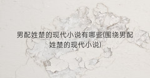 男配姓楚的现代小说有哪些(围绕男配姓楚的现代小说)