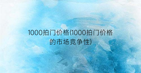 “1000拍门价格(1000拍门价格的市场竞争性)