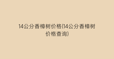 “14公分香樟树价格(14公分香樟树价格查询)