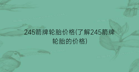 245箭牌轮胎价格(了解245箭牌轮胎的价格)