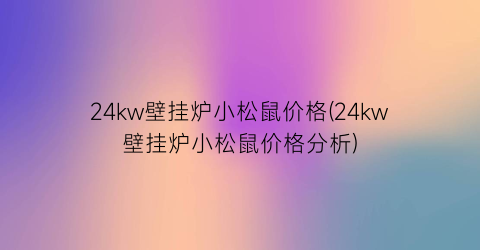 24kw壁挂炉小松鼠价格(24kw壁挂炉小松鼠价格分析)
