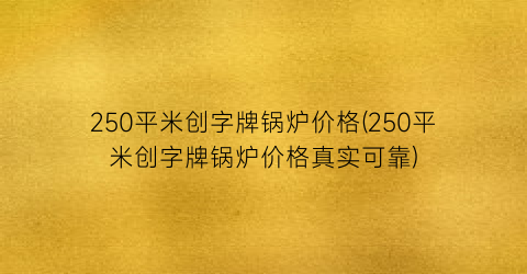 250平米创字牌锅炉价格(250平米创字牌锅炉价格真实可靠)