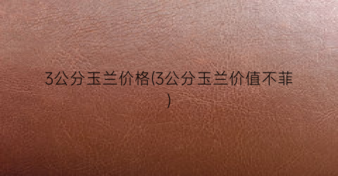 3公分玉兰价格(3公分玉兰价值不菲)