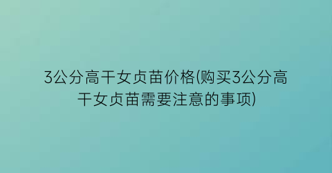 3公分高干女贞苗价格(购买3公分高干女贞苗需要注意的事项)