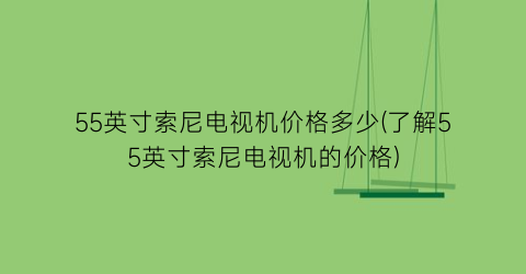 55英寸索尼电视机价格多少(了解55英寸索尼电视机的价格)