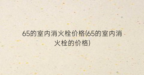 “65的室内消火栓价格(65的室内消火栓的价格)