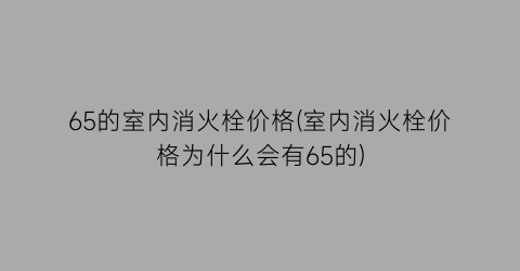 65的室内消火栓价格(室内消火栓价格为什么会有65的)