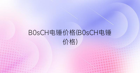 B0sCH电锤价格(B0sCH电锤价格)
