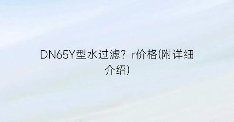 DN65Y型水过滤？r价格(附详细介绍)