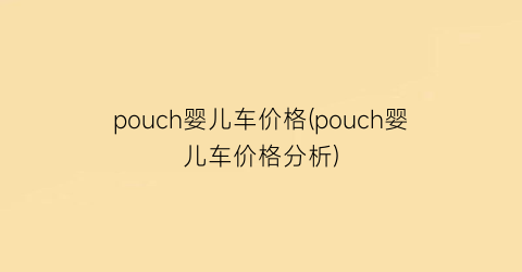 pouch婴儿车价格(pouch婴儿车价格分析)