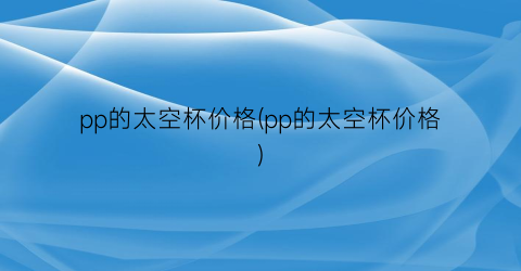 pp的太空杯价格(pp的太空杯价格)