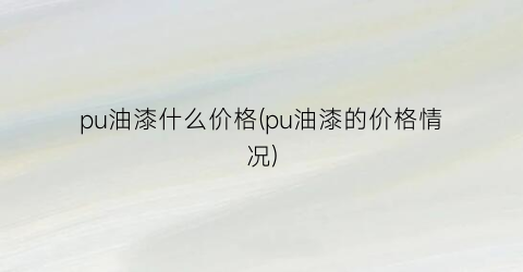 pu油漆什么价格(pu油漆的价格情况)