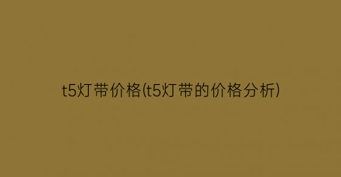 t5灯带价格(t5灯带的价格分析)