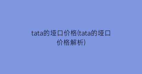 tata的垭口价格(tata的垭口价格解析)