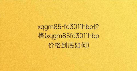 xqgm85-fd3011hbp价格(xqgm85fd3011hbp价格到底如何)